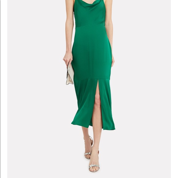 Intermix emerald green slip dress. Size 6 - Picture 3 of 7